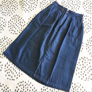 Vintage 70s 80s High Waist Denim Jean Skirt